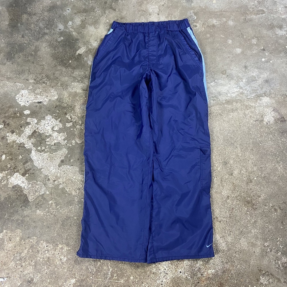 Vintage 90s Nike Track Pants Size XL Blue Mesh Lined Athletic Wear Swoosh Logo